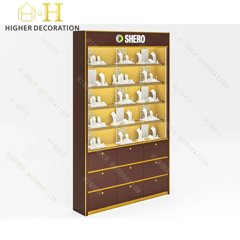 custom.Secure Jewelry High Cabinet Jewelry Display Cabinet With Reinforced Locking System and Tempered Glass Retail Security