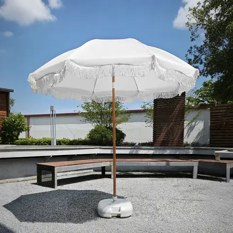 Outdoor beach umbrella, seaside vacation tassel umbrella, leisure courtyard sun umbrella, camping sun umbrella