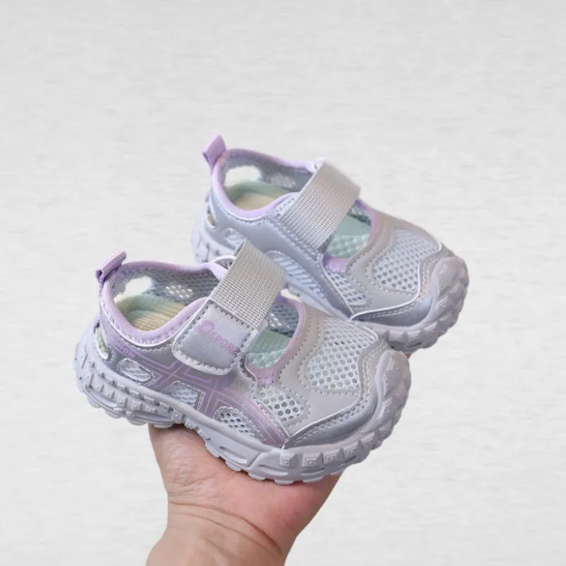 Children Summer Sports Sandals Girls Beach Outdoor Non-slip Hiking Shoes Boys Hollow Breathable Anti Collision Round Toe Sandals