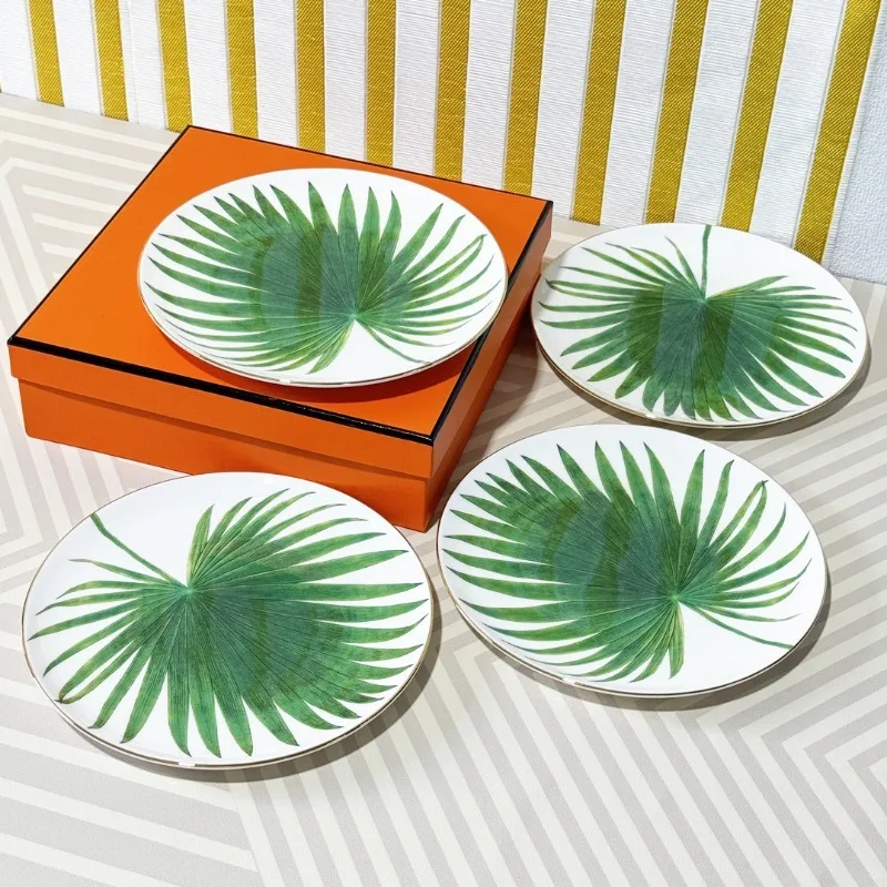 

Creative Bone China Steak Plate Set 8 Inch Ceramic Dinner Plate 4 Pieces Hotel Tableware Collection