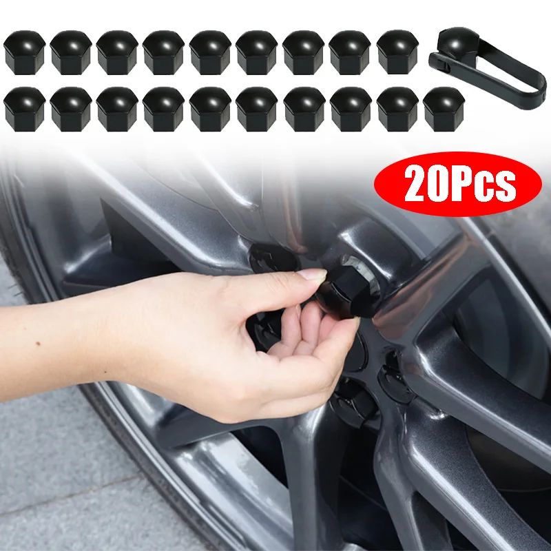 20Pcs Car Wheel Nut Caps Auto Hub Screw Cover Bolt Rims Exterior Decoration Special Socket Protection Dust Proof 17mm 19mm 21mm