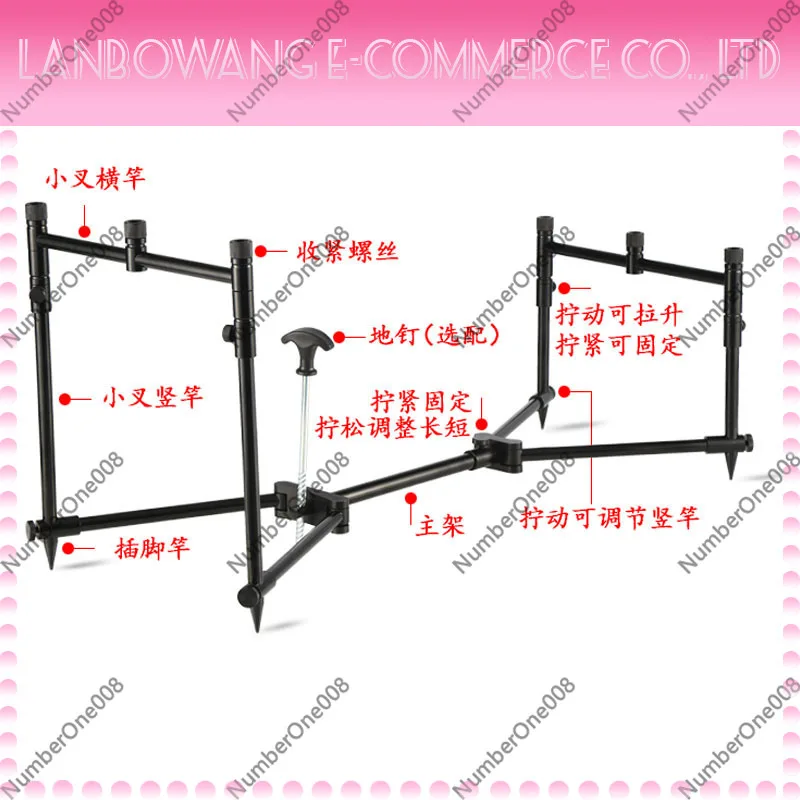 Cross-Border Aluminum Reservoir Rod Holder Quick-Fold Triple Head European Casting Sea Rod Stand Fishing Accessory