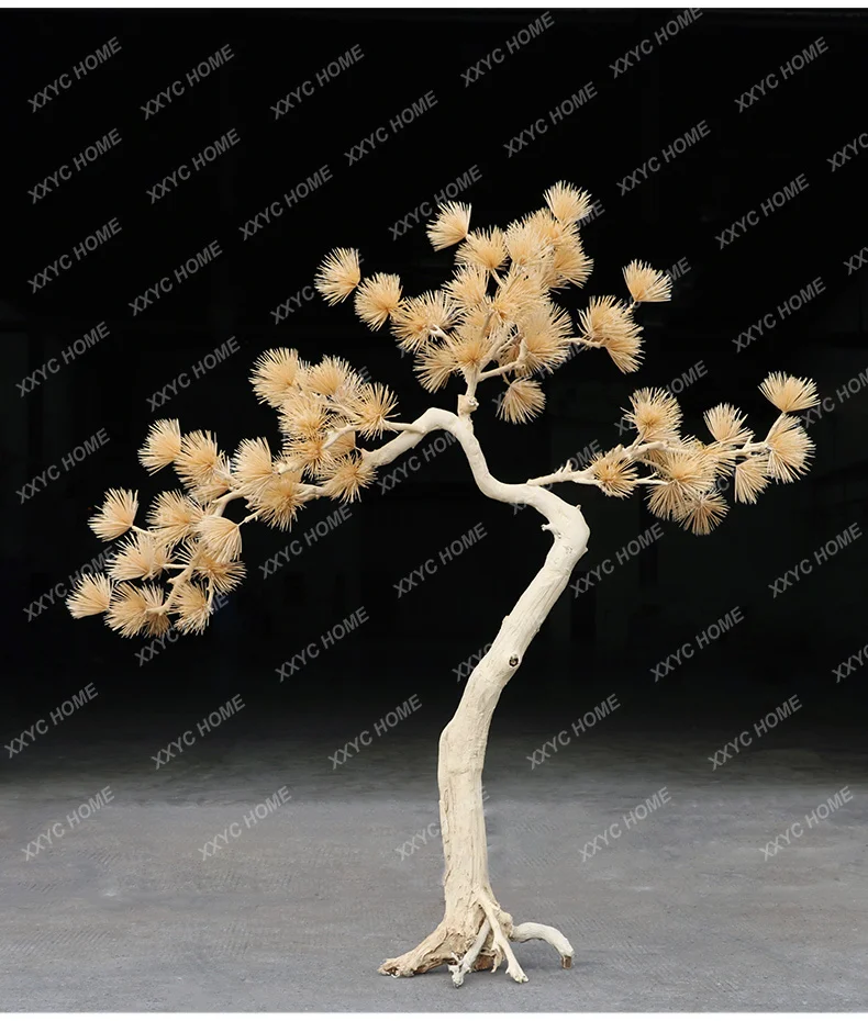 

Simulation Pine Large Floor Landscape Fake Trees New Chinese Style Entrance Decoration Welcome Pine Zen Ornament