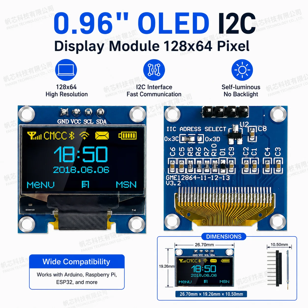 1PCS 0.96