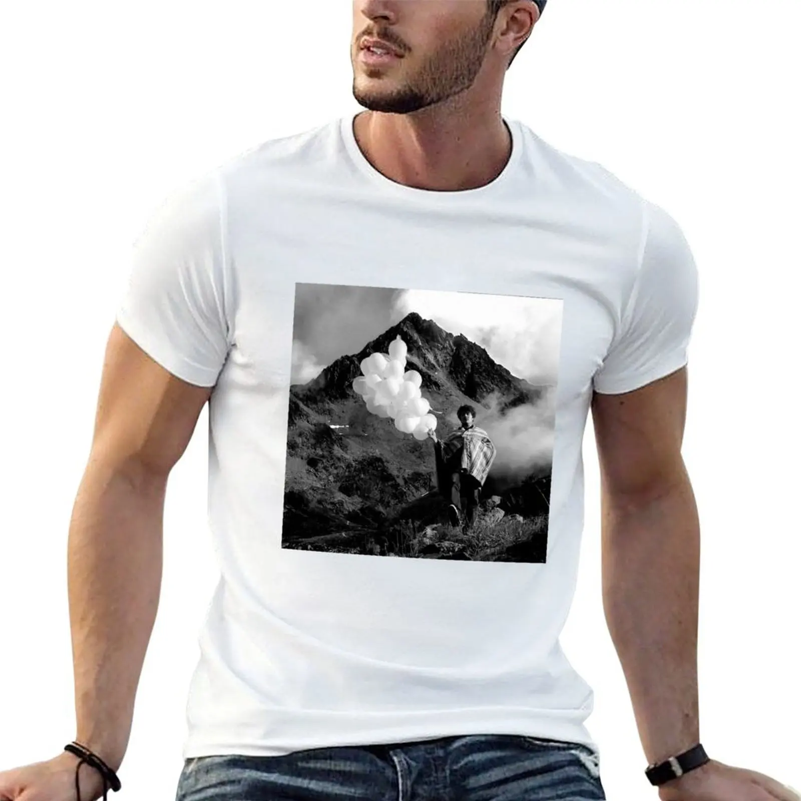 The LETDOWN Richard Swift T-Shirt cute tops blue archive Men's cotton t-shirt