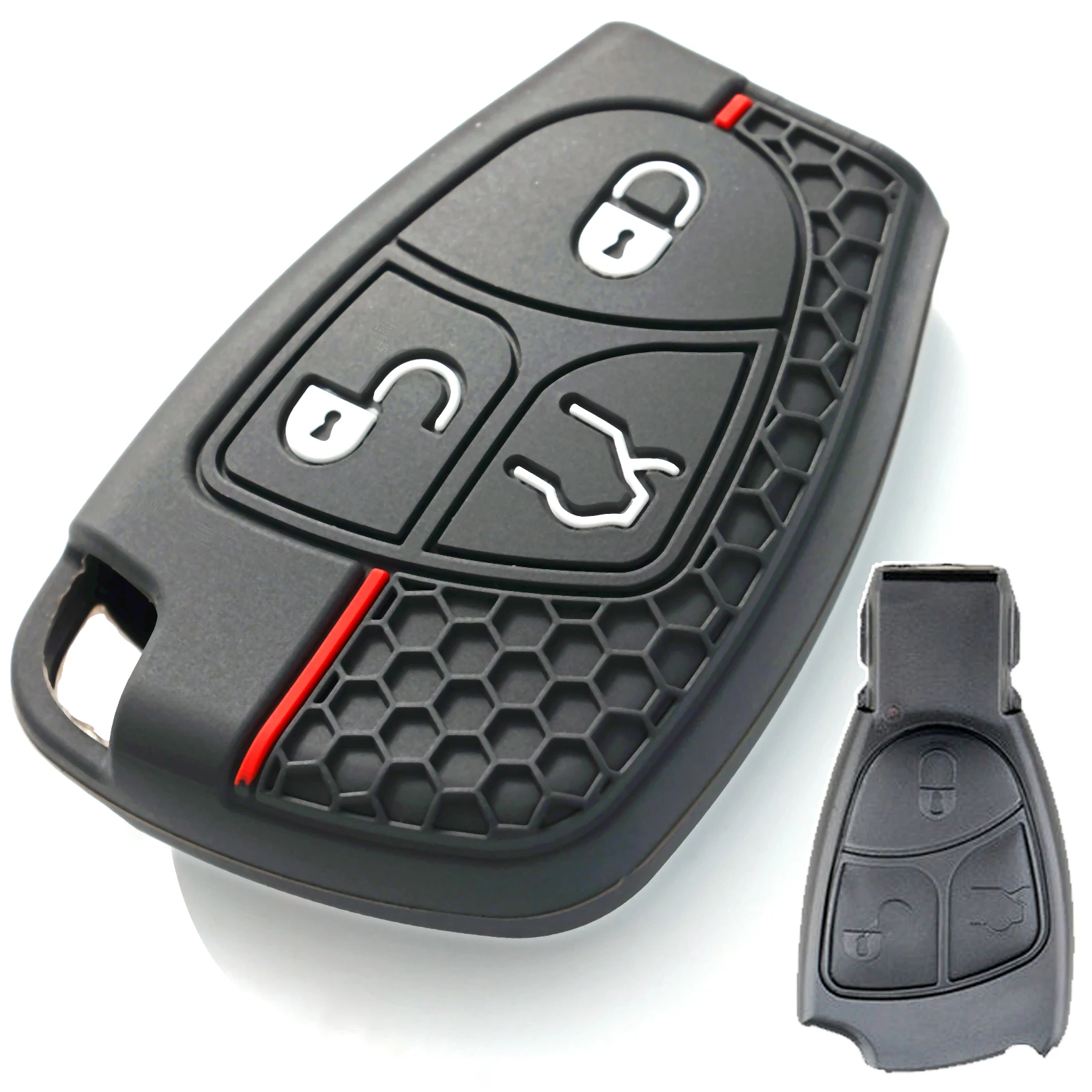 3 Button Remote Key  Case Cover Holder Silicone For Mercedes Benz R350 S350 SLK230 SLK320 S430 SL600 SLK350 SLK280 E B C CL 2009