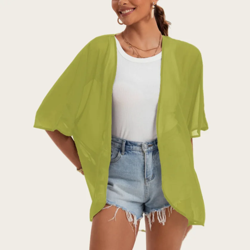 

Women's Beach Bikini Sun Protection Chiffon Cover up Pure Color Long Hooded Outerwear Lightweight Ice Sensation Fiber