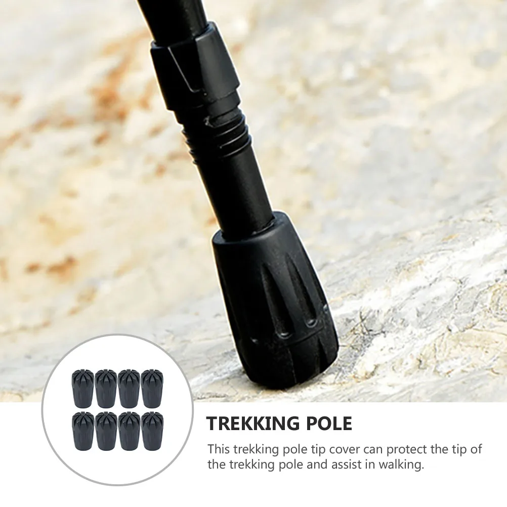 

8 Pcs Trekking Pole Cover Tip Protectors Universal Hiking Sticks End Cap Walking Rubbers Travel