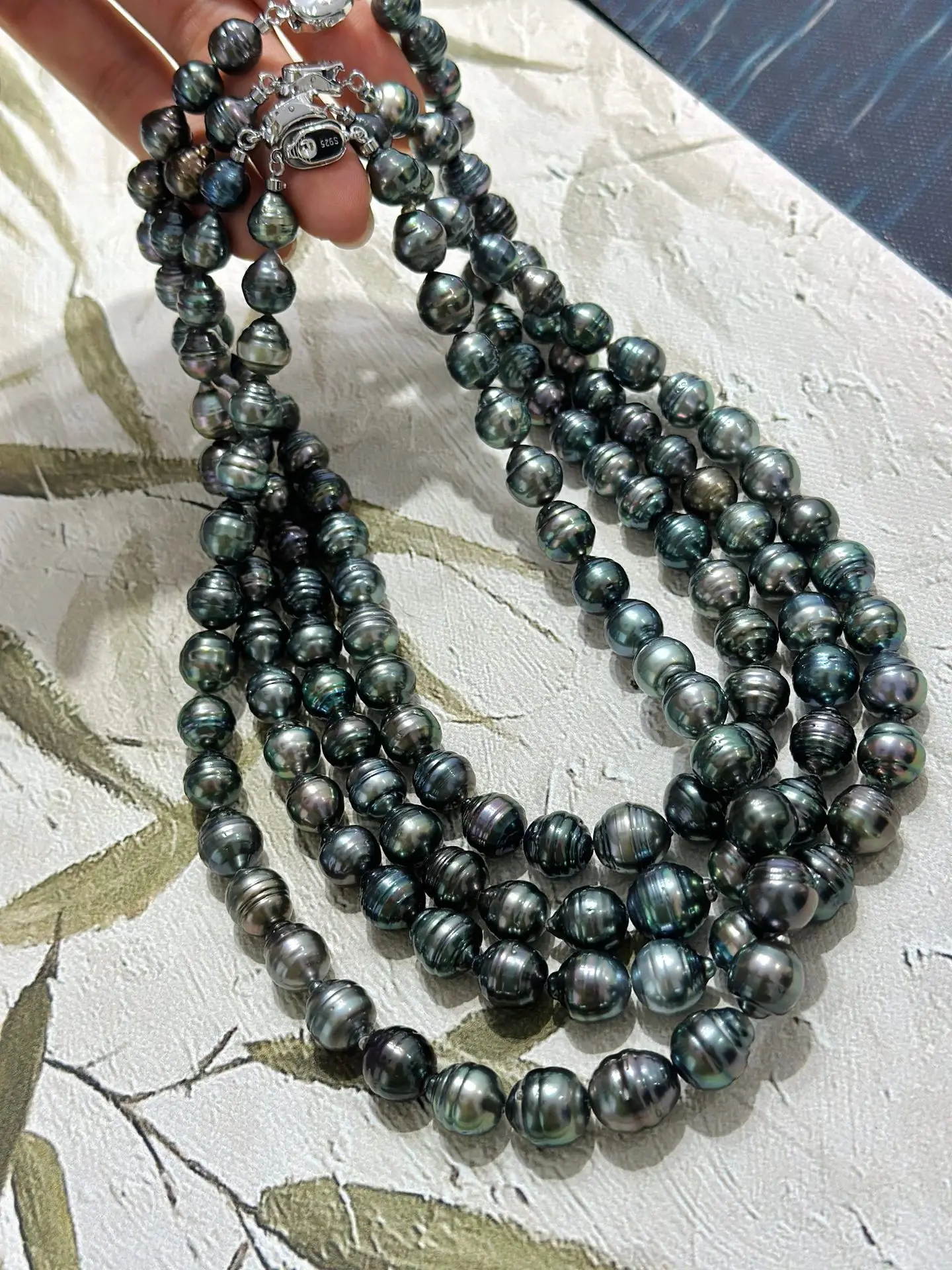 

Ожерелье и браслет из натурального таитянского спираля с черным жемчугом и натуральной морской воды 8-11 мм, ювелирные изделия в стиле барокко, серебряная застежка 925 пробы, подарок