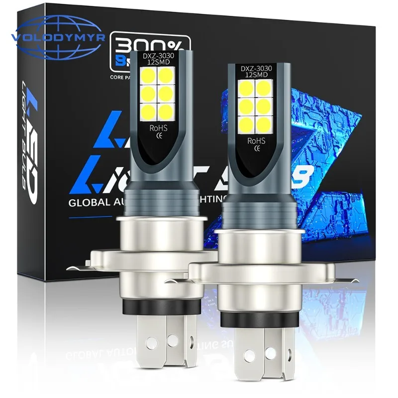 

Volodymyr Cross-Border Hot Sale Car LED Fog Lights LED Car Lights H4 3030 12-Light Headlights Anti-Fog Bulbs