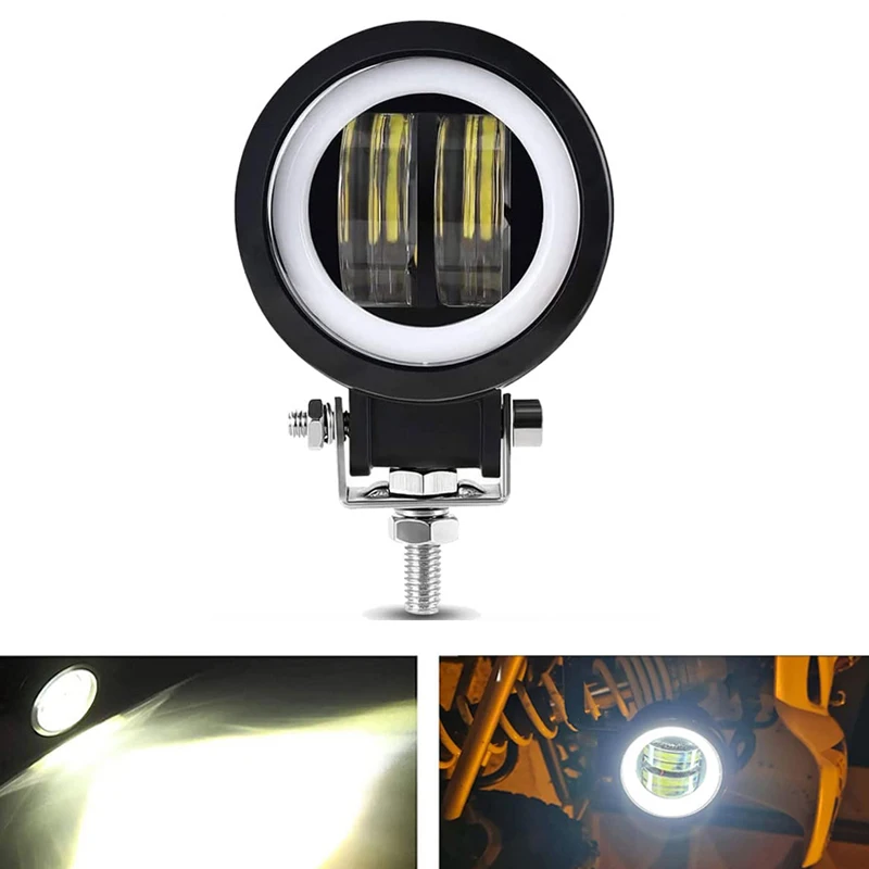 1PCS 3 Inch Motorcycle LED Angel Eye Work Light Spot Lamp Offroad Car Boat Truck SUV Pickup Driving Fog Lamp Headlight