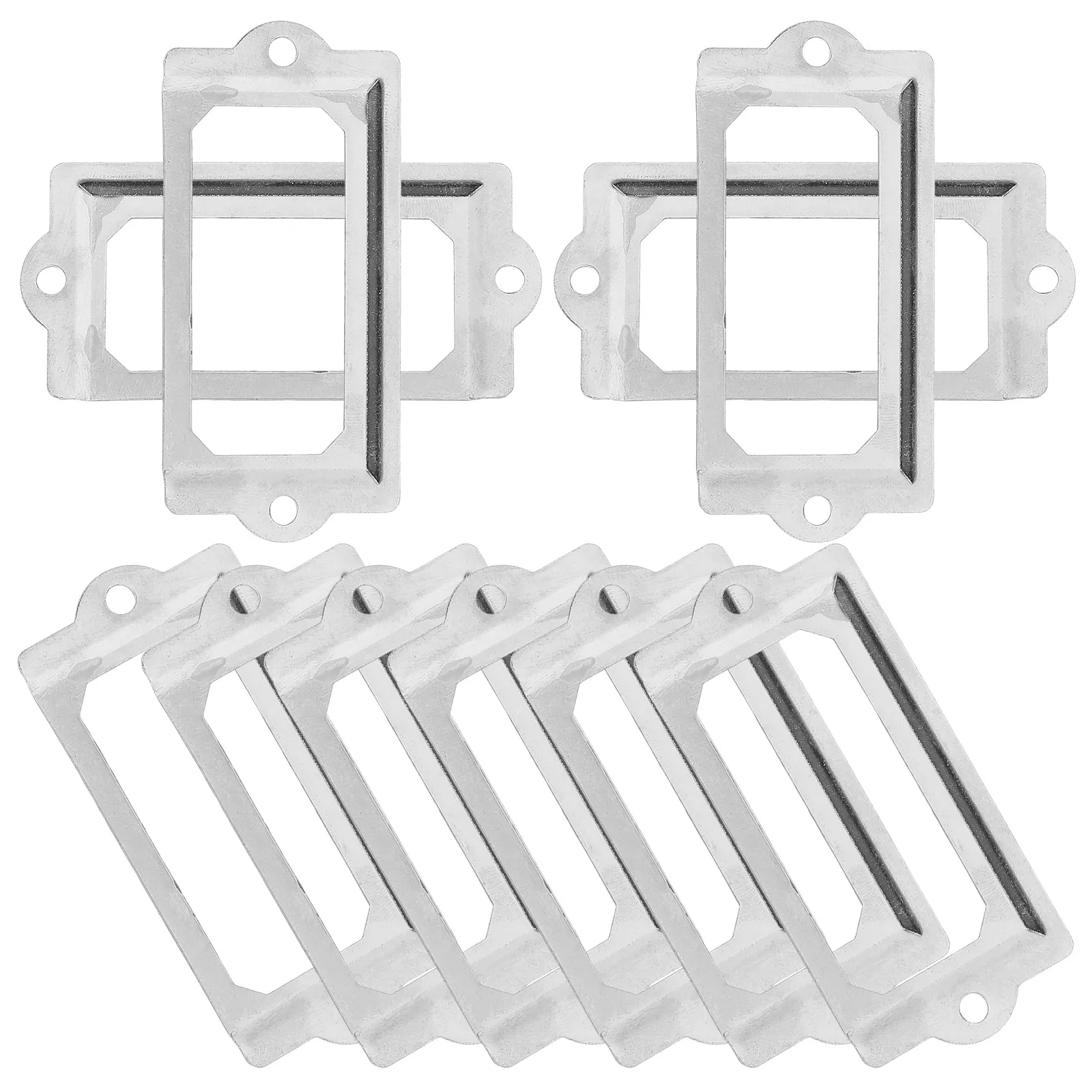 1Set Strong Holder Frame Drawer Tag Organizer for Cabinet Cupboard File Box Vintage Metal Name Card Holder Decor