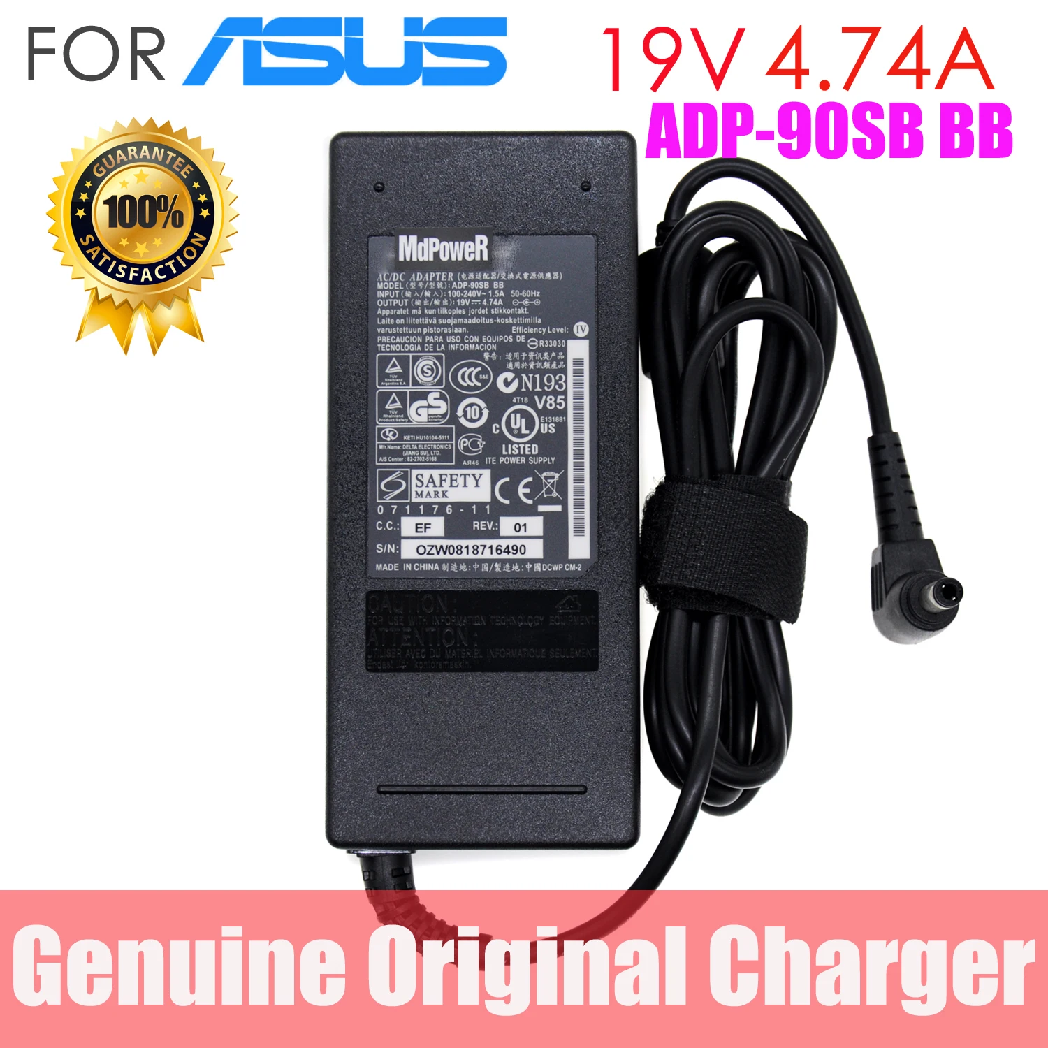 

Original For ASUS 19V 4.74A ADP-90SB BB 90W laptop supply power AC adapter charger PA-1900-24 A53S A53U A55A A55VD 5.5*2.5mm