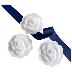 50pcs/bag White Flowers Stickers Party Decoration Accessories for Gift Box, 5.5cm /7.5cm