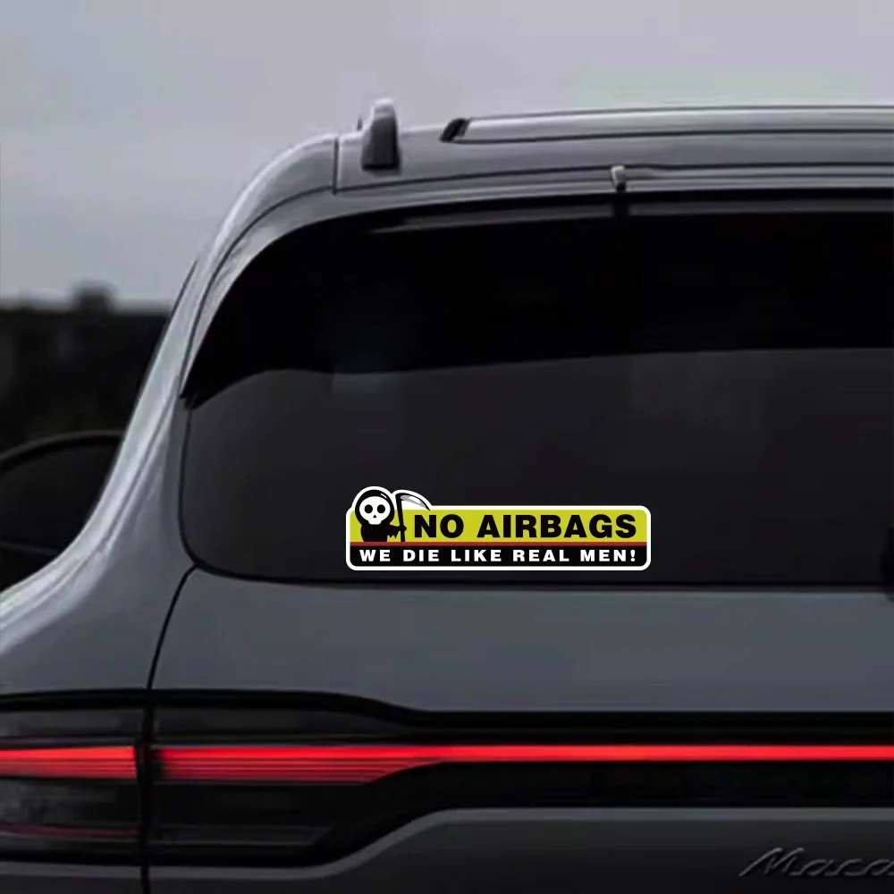 

Car Stickers Funny No Aurbags We Die Like Real Men Warning Caution Decal Vehicle Cover for Cars Trucks Motorcycle Suv Motor Bike