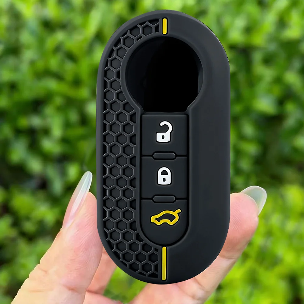3 Buttons Silicone Car Remote Key Case Cover Shell Holder For Fiat Abarth 500 595 124 Spider Ducato Panda Tipo Bravo Accessories view 2