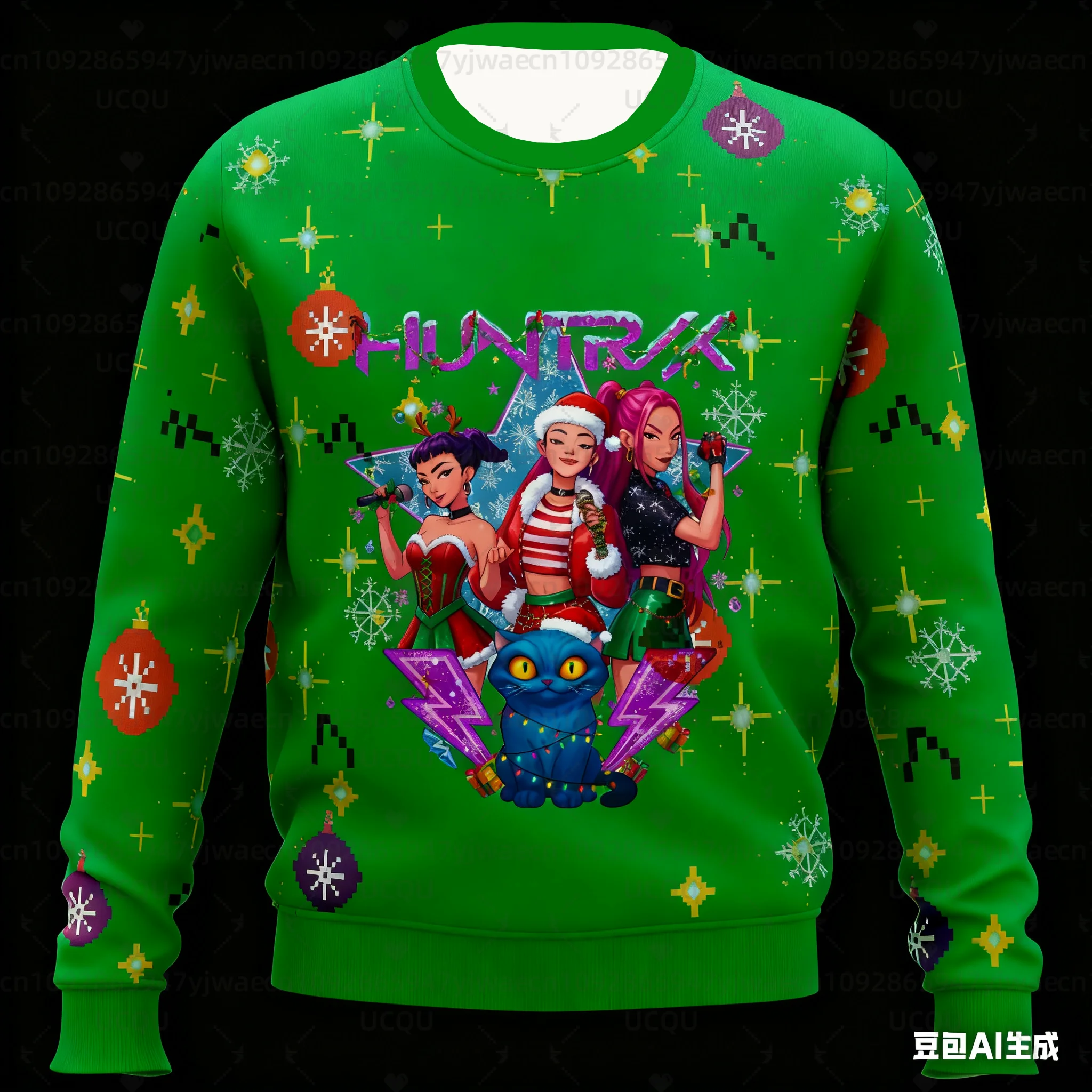 المرأة عيد الميلاد KPop شيطان الصيادين الجرافيك البلوز عارضة السترة في الهواء الطلق الرجال البلوز #3