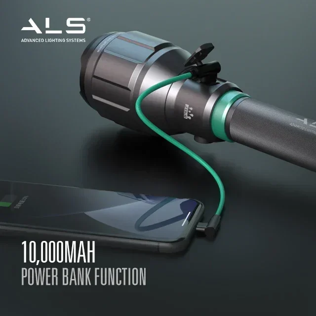 2026/ALS 12000lumen Long Range Torch Light Rechargele Waterproof Rescue Led Bright Flashlights