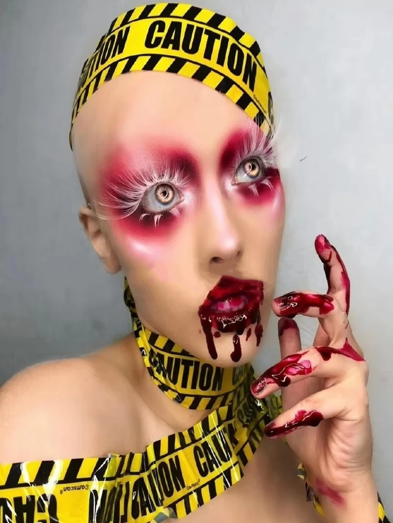KUGUYS CAUTION Card Long Drop Earrings for Women HipHop Rock Punk Jewelry Accessories Acrylic Letters Festival Art Dancer Yellow