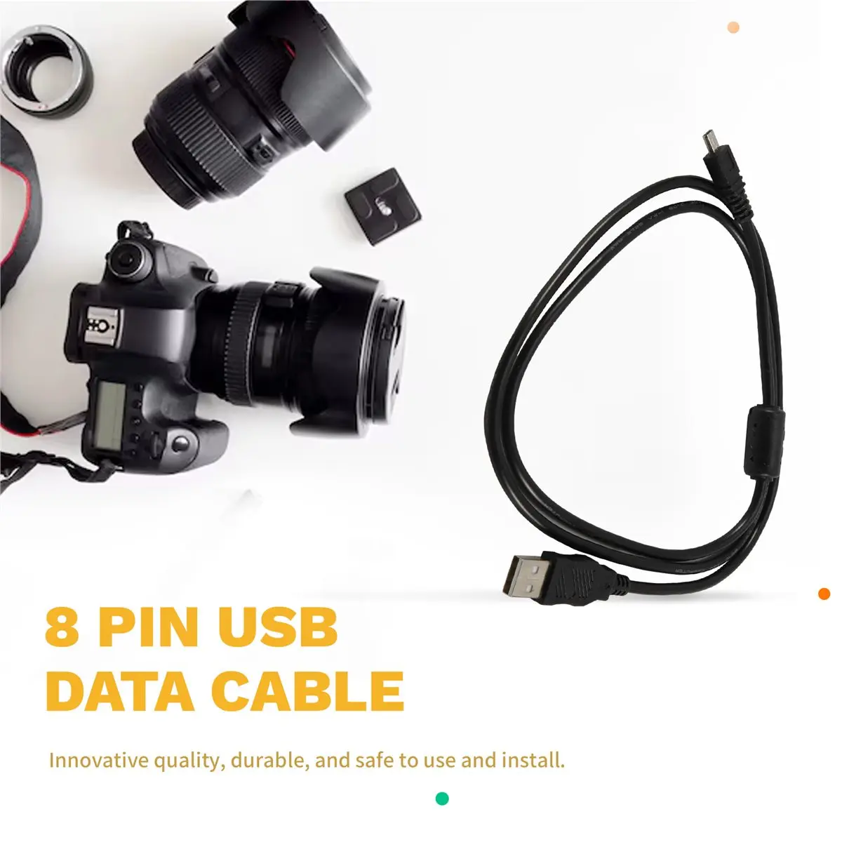 #41R Consumer Electronics,UC-E6 Data Cable for Nikon Fuji Panasonic Olympus Sony 1 M (Black)