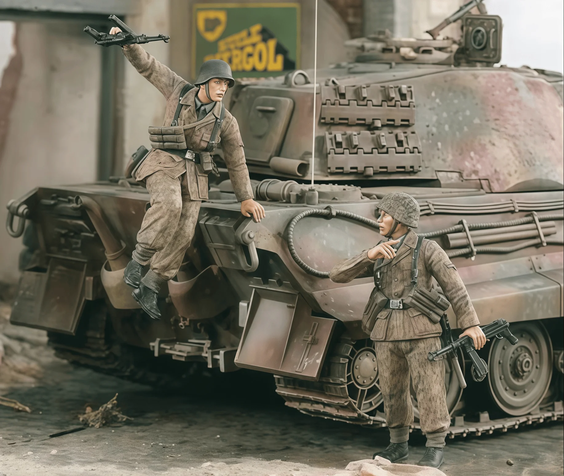 

1:35 Die-casting Resin Model Assembly Kit, Consisting of 2 Assault Team Soldiers, Needs To Be Assembled Without Painting