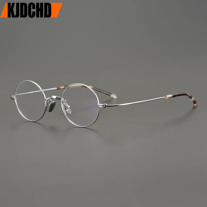 

Retro Oval Hand-Made Titanium Frame Men Glasses For Women Small Eyewear Myopia Eyeglasses Ultralight Gafas Spectacles