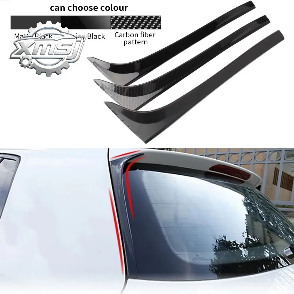 2PCS ABS Rear Window Si Spoiler Wing Trunk Trim Stickers For VW Golf MK7 GTD R 2014-2018 Exterior Styling Accessories
