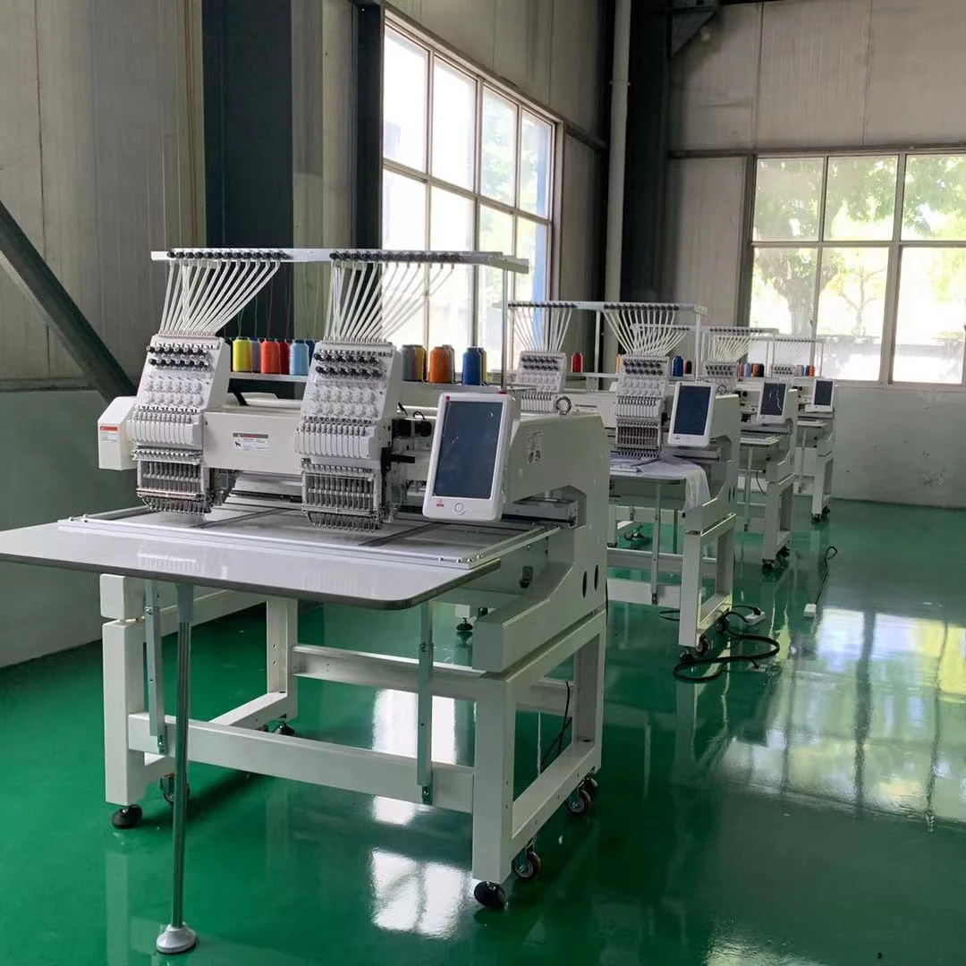 Tajima 15 12 Needle Embroidery Machine 2-Head Computerized for Cap T-Shirt Finished Garment Flat Socks Embroidery