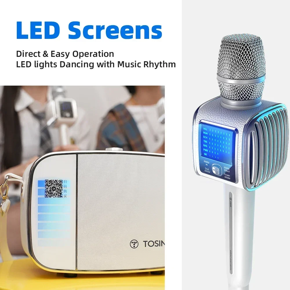 

NEW Tosing A9 Singing Karaoke Machine 50W Blue Tooth Speaker 2 Wireless Microphones for Home Outdoor Party Sing