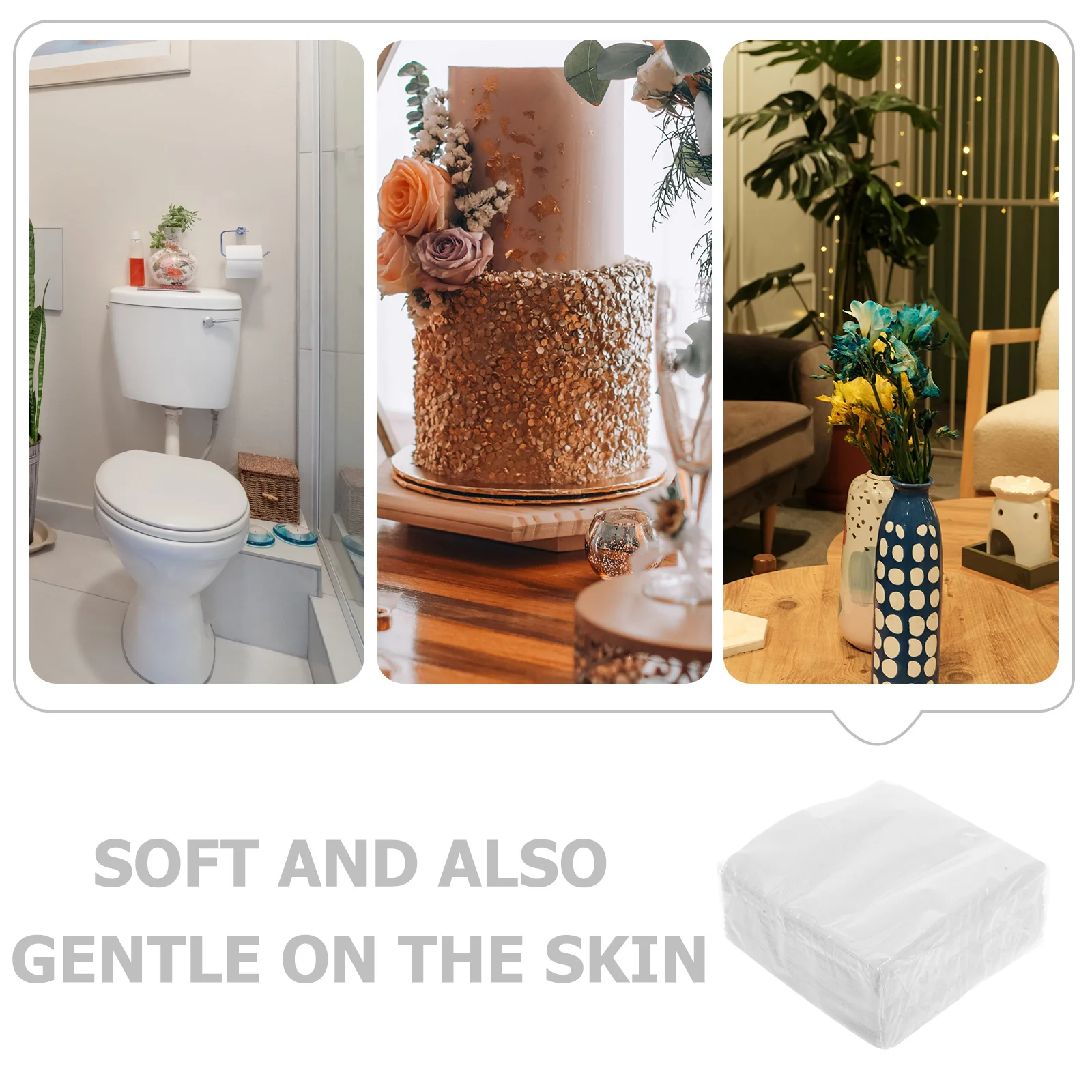 50pcs WhiteThickenedTissuePapersVirginWoodPulpFoldableNapkinsBulkRestaurantPartyCarRefillsWrappingPackingHalloweenBoxed