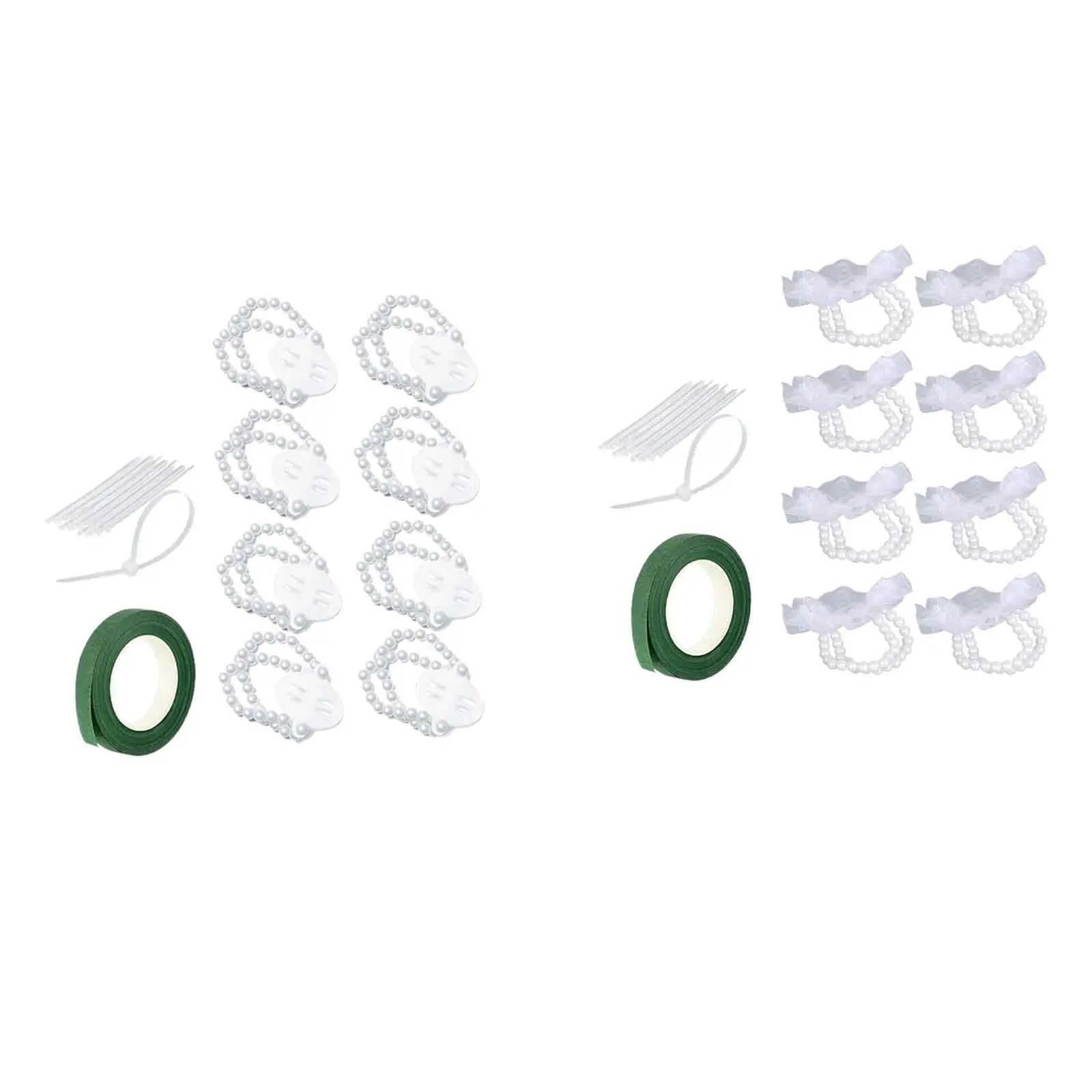 8Pcs Flower Wrist Corsage Artificial Elastic, DIY Wristband, Bracelet Wrist Corsage Bands for Wedding Bride Decoration