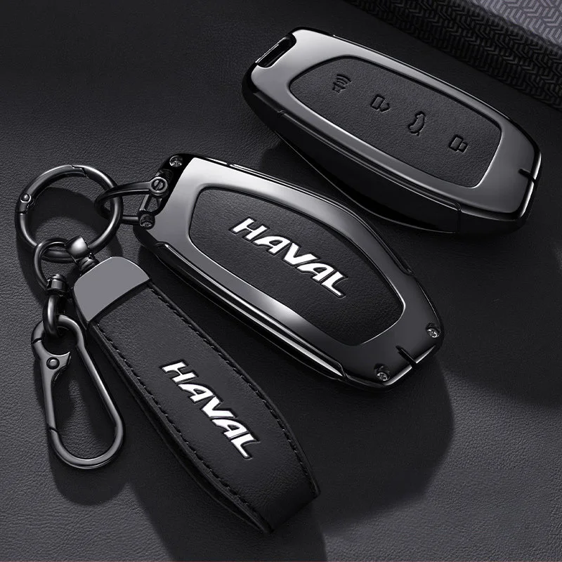 Zinc Alloy Car Key Case for HAVAL Menglong Hover H9 2025 2026 Keychain Remote Cover Shell Housing Ring Holder Fob Accessories