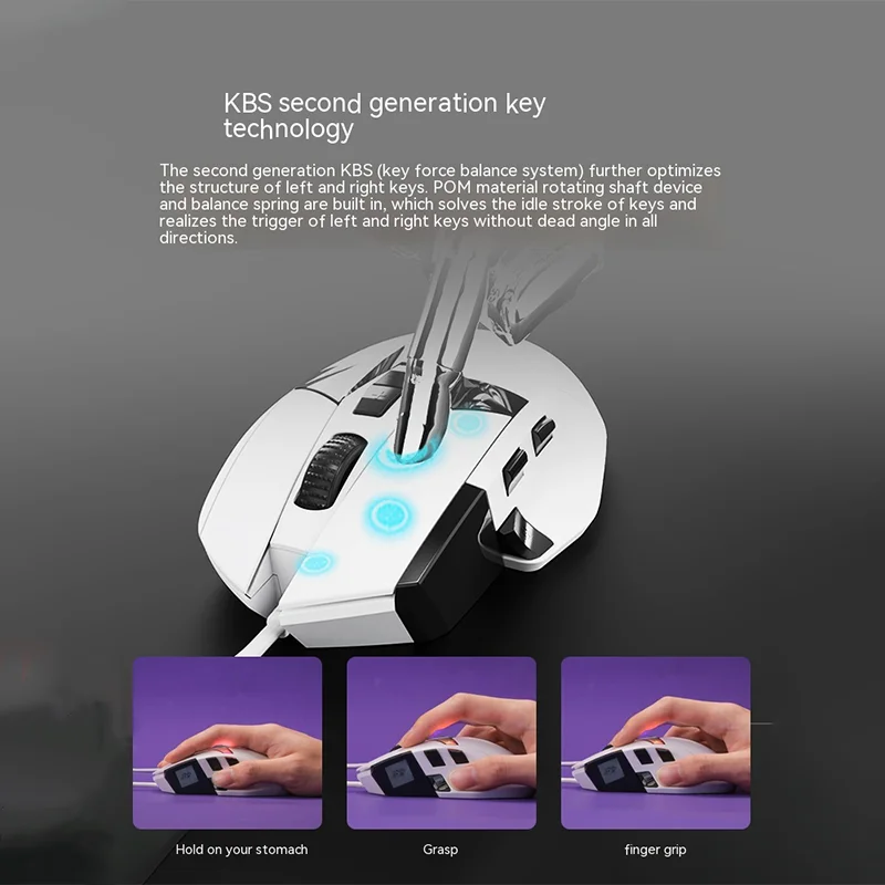 Imagem -02 - Dareu-gaming Mouse A980 Paw3395 com Fio E-sports Mecânica Tela Led Luz Rgb Ergonomia Acessórios