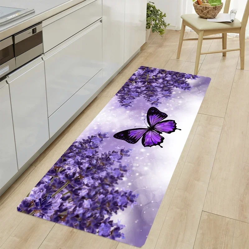 Butterfly Kitchen Floor Mat Home Entrance Doormat Decoration Carpet for Living Room Corridor Long Rugs Non-slip Bedroom Mat