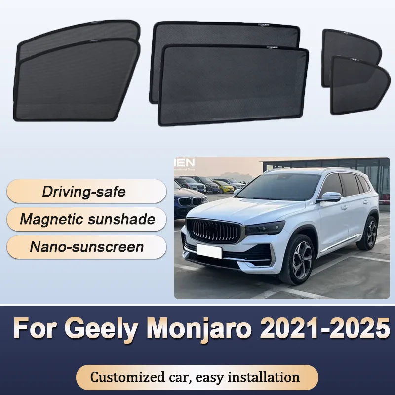 

Sun Shades For Geely Monjaro Xingyue L KX11 2021 2022 2023-2025 Sunshades Magnetic Heat insulation Window Visor Car Accessories