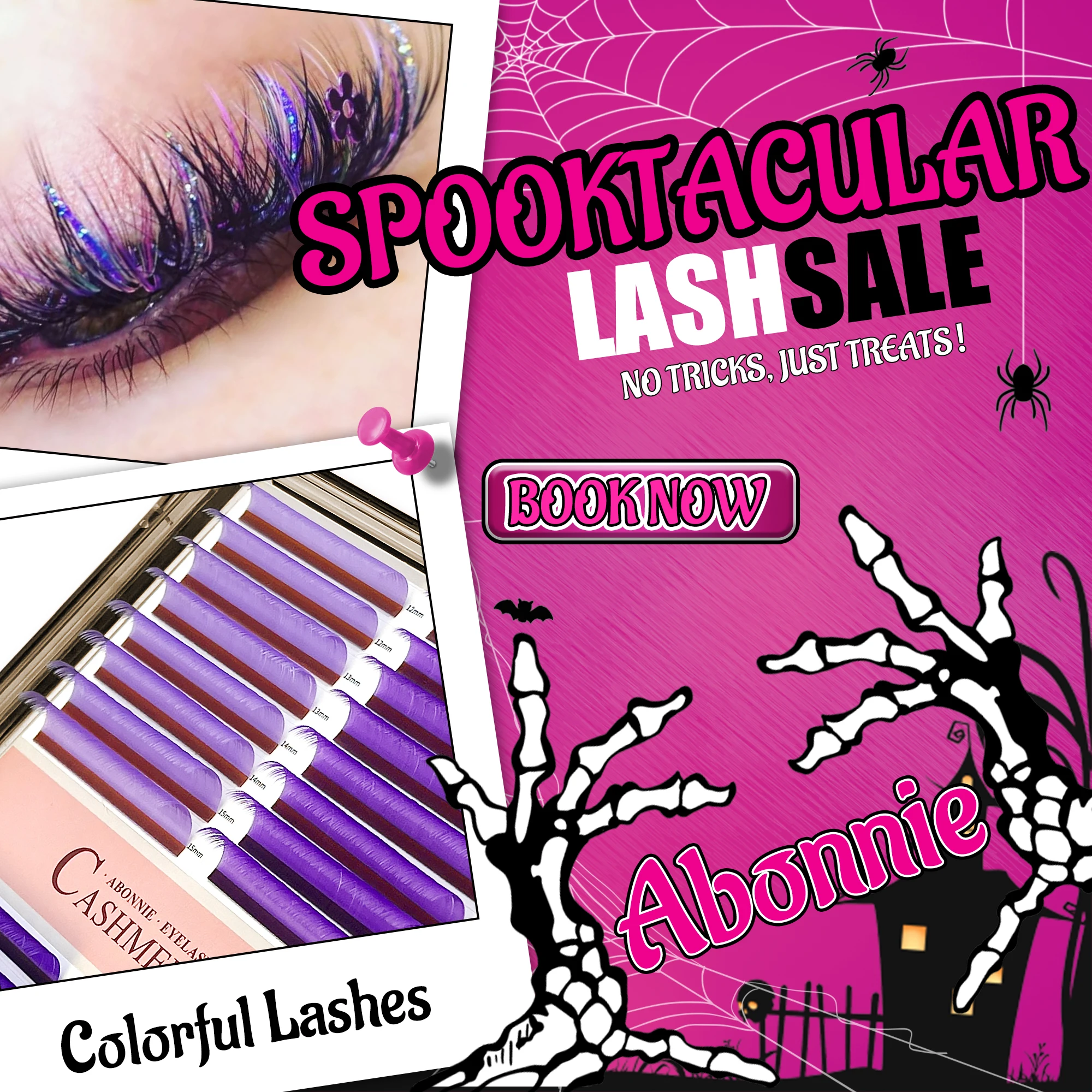ABONNIE Colored Lashes Purple Pink Brown Individual Natural False Colorful Eyelash Extension Premium Cashmere Mink Lashes