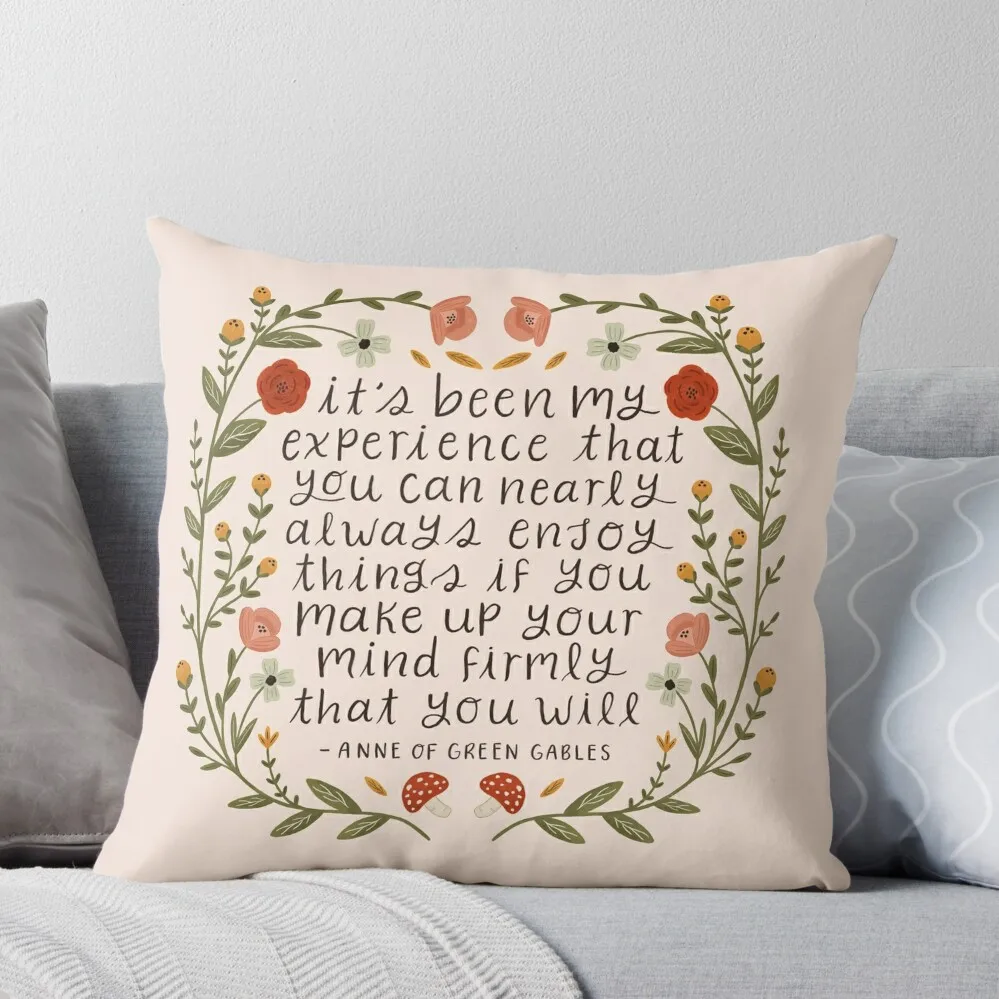 

Anne of Green Gables Enjoy Things Quote Throw Pillow Sofas Covers christmas supplies Cushion Cover Set