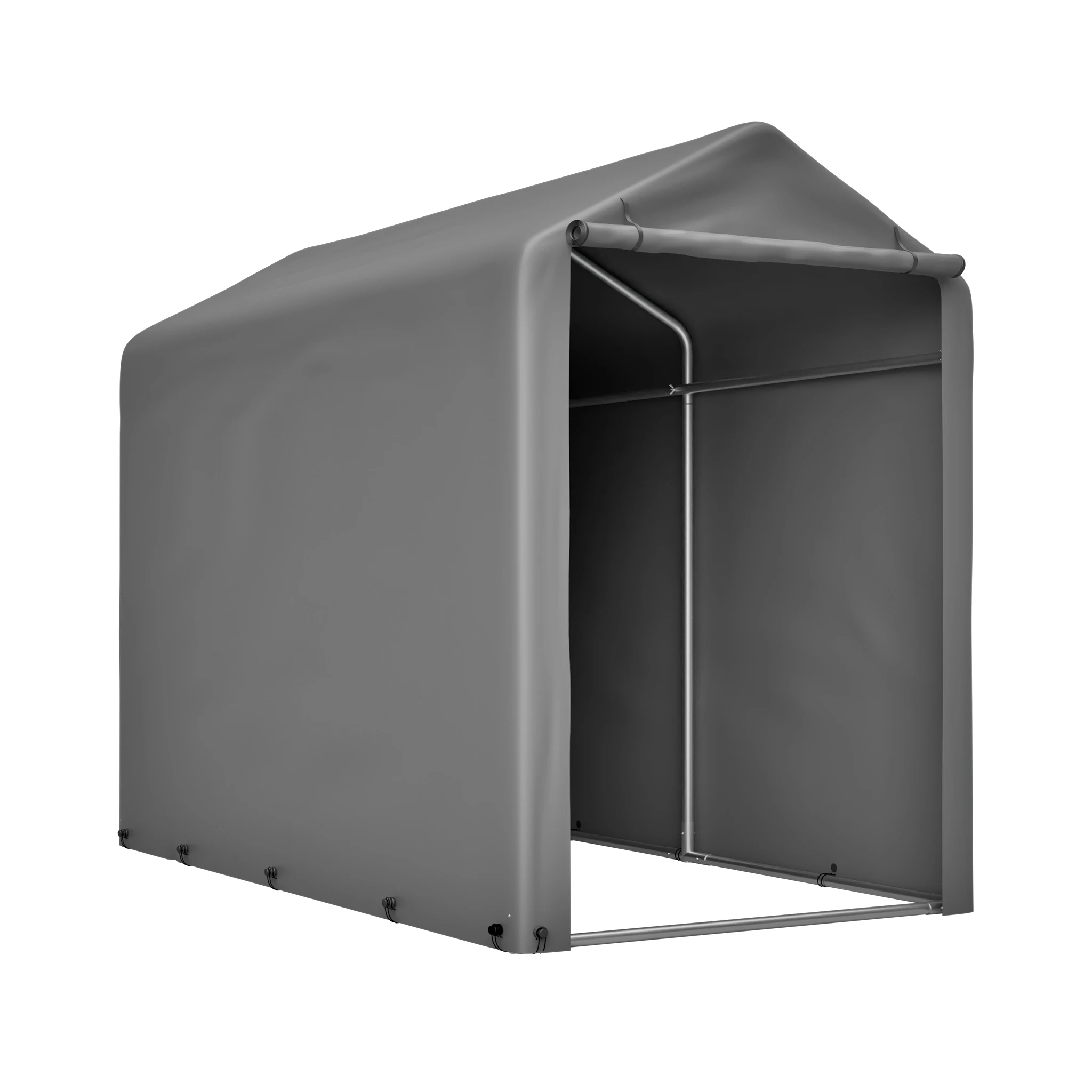 Fahrradgarage Gerätehaus Zelt 187x100x160 cm wetterfestes Gartenschuppen mit stabiler Stahlgestell dunkelgraues Lagerzelt zur Aufbewahrung von Fahrrädern, Gartengeräten und Zubehör, passend für