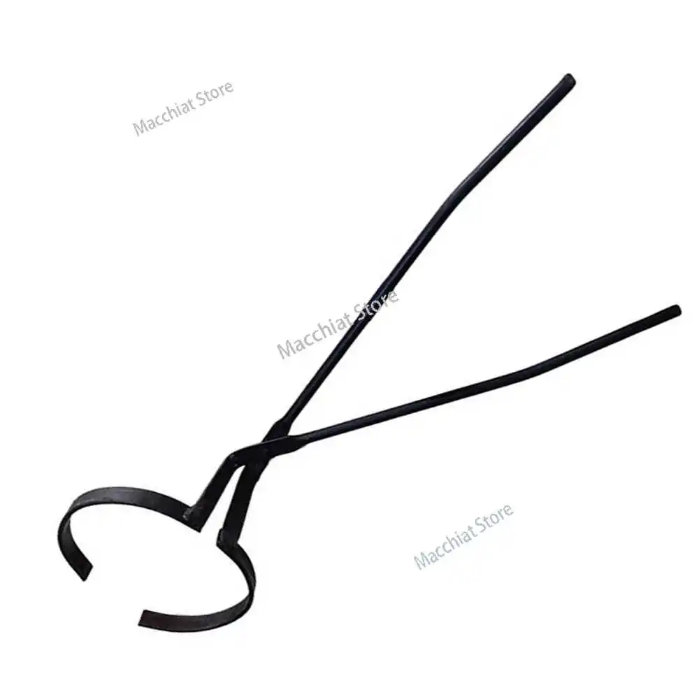 Hand forged 2-in-1 tongs Crucible tongs round mouth industrial tongs