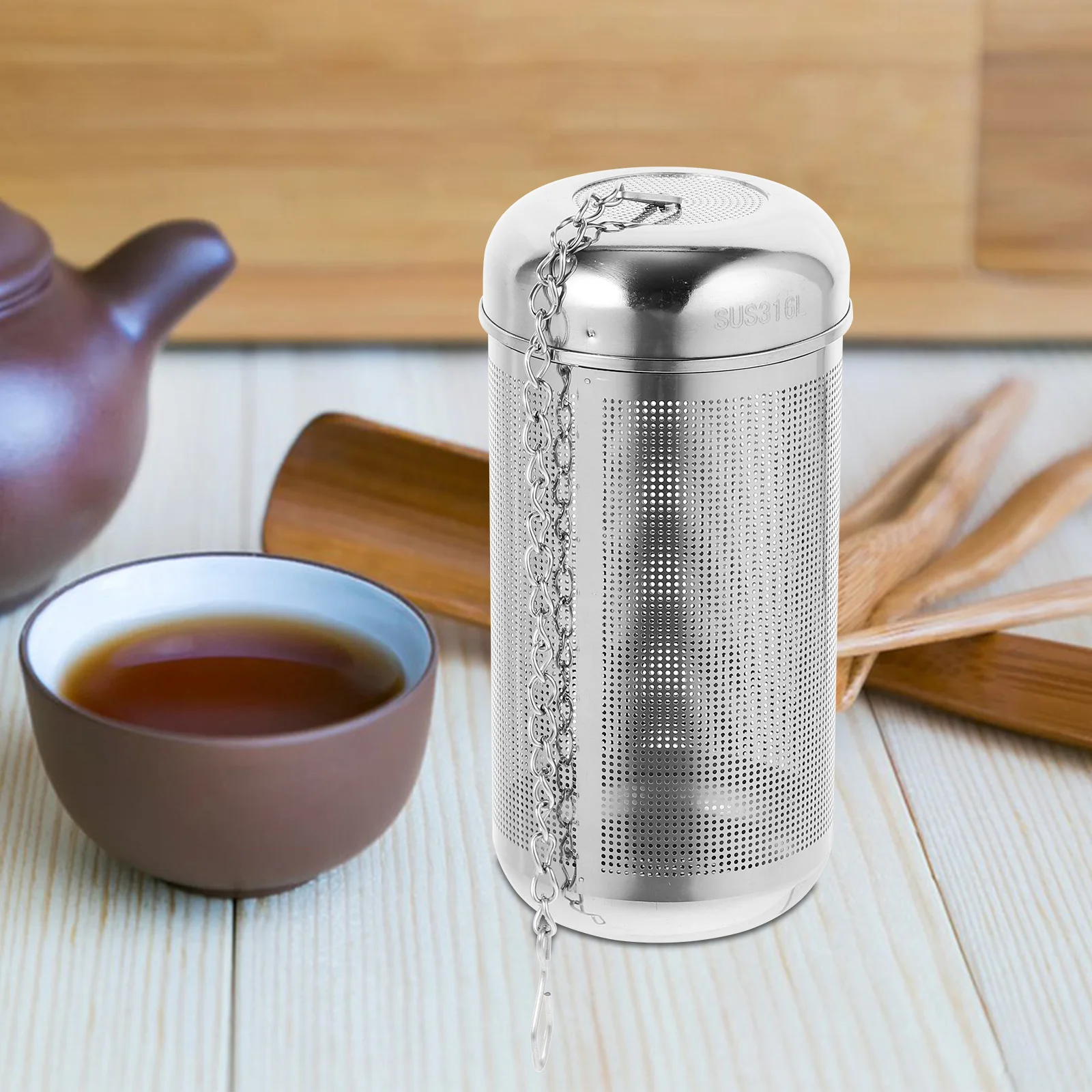 

Stainless Steel Infuser Filter Strainer Kitchen Supplies Tea Leaf Strainers Seasoning Infuser Portable Steeper Household Tea