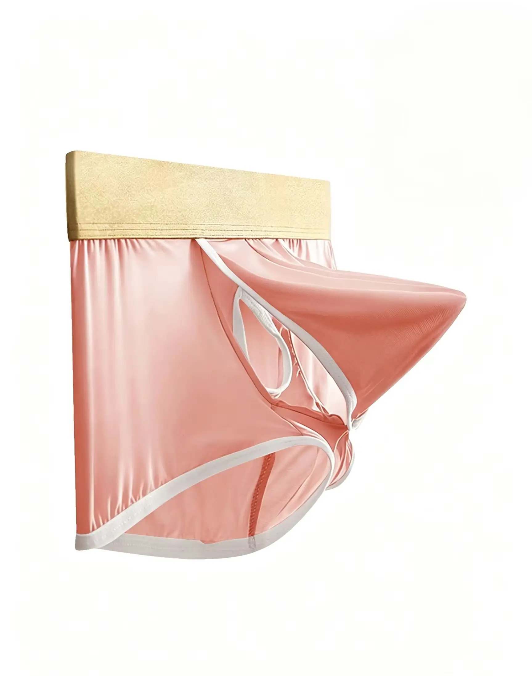 Men Ice Silk Boxer Briefs, Ultra Thin Breathable Separated Pouch Underwear, High Elastic Waistband, Random 1PC, Soft Comfortable