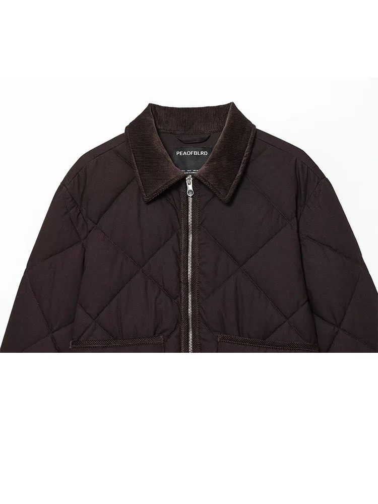 HH Frau Winter Vielseitige Lange Ärmel Revers Tasche Dekoration Zipper Stepp Mantel Weibliche Casual Bequeme Warme Baumwolle Jacke