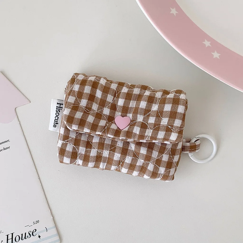 Earphone Bag Lightweight Wireless Earbud Case Cotton Earbud Case Quilted Mini Coin Bag For Handbag School Commuting