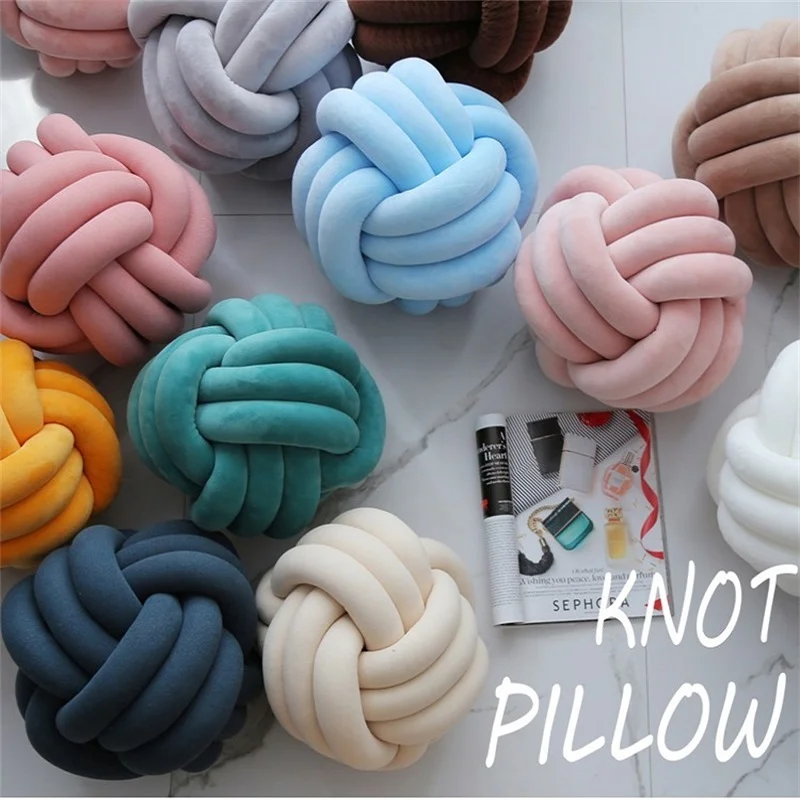 

Cotton DIY Hand Knot Back Cushions Bed Stuffed Pillow Bedroom Sofa Throw Pillow Seat Cushion Chair Hand Rest Pillows Home Decor