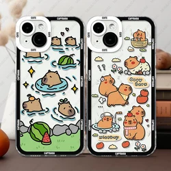 Cute Capybara Phone Case For iPhone 16 15 14 13 Pro Max 12 Mini 11 XS X XR SE 7 8 Plus Soft Cover