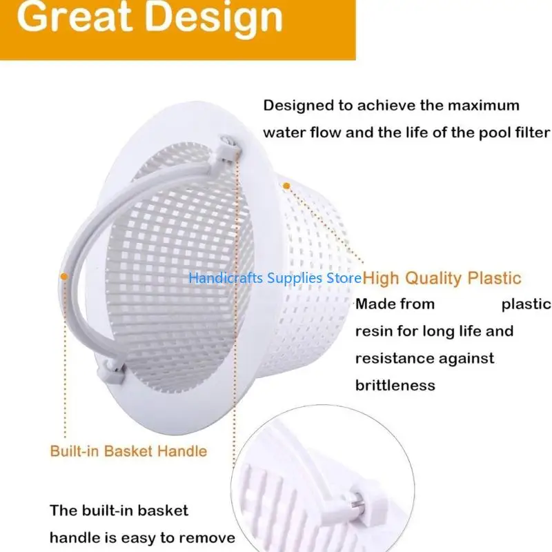 R1WA Multipurpose Pool Filter Basket Replacement Sun Resistant Pool Skimmer Basket for Effective Filtration