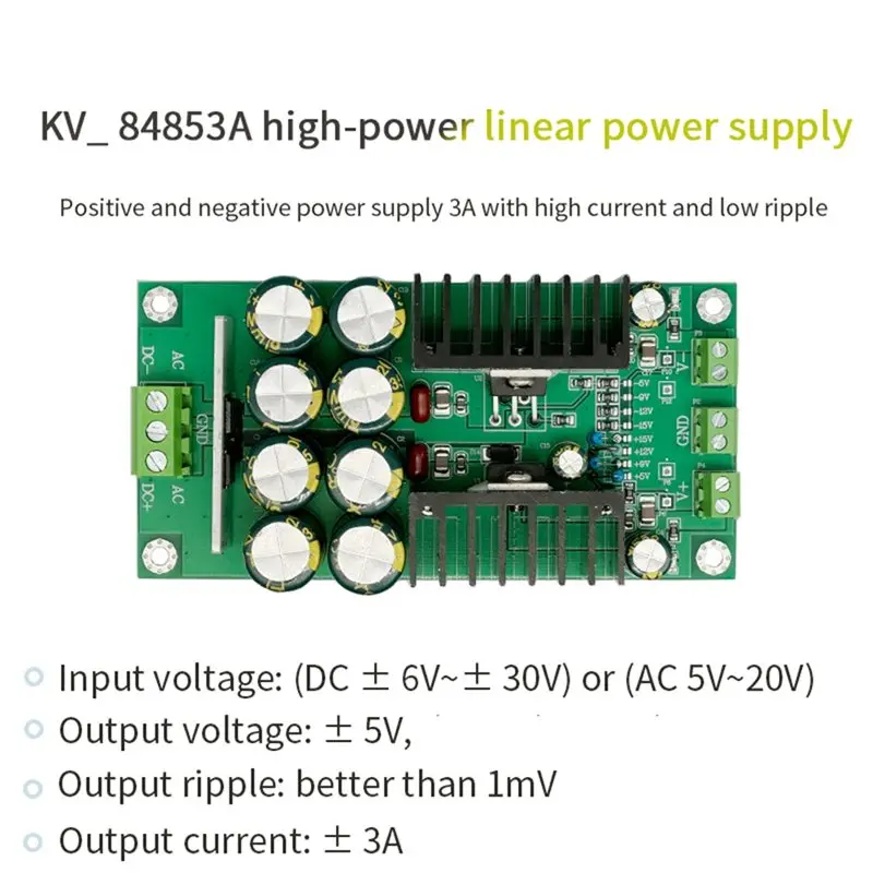 Ultra-Low Ripple High Power Linear Power Supply± 3A, High Current 1Mv Dual Positive And Negative Voltage Modules-A86G