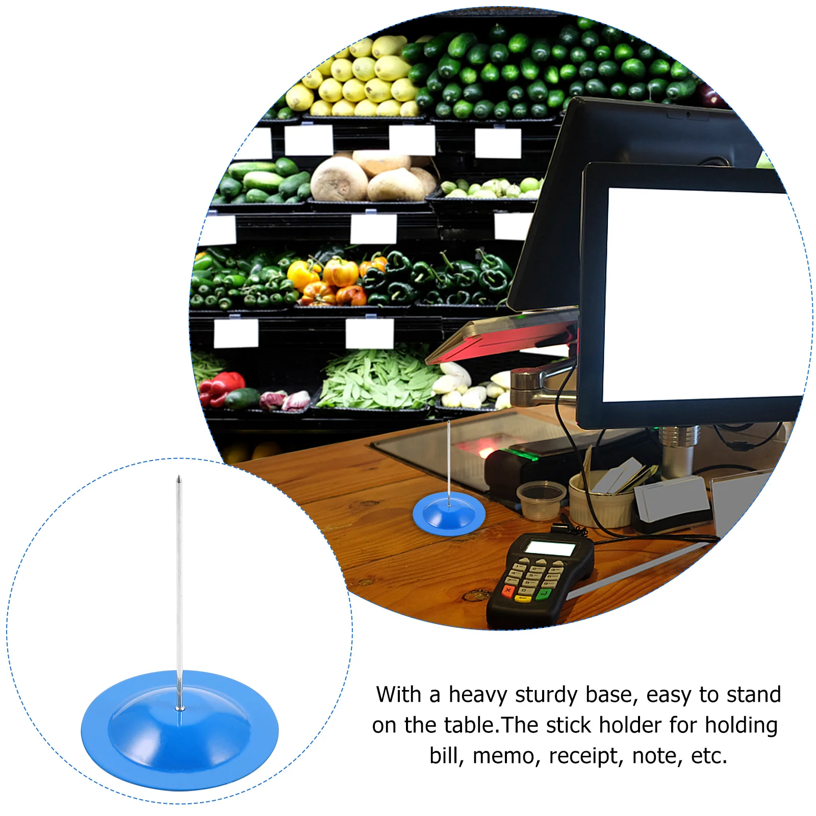 4 قطعة حامل فاتورة الفولاذ المقاوم للصدأ قاعدة ثقيلة حامل لمطعم حانة المطبخ مكتب ورقة مذكرة استلام عرض حامل #3