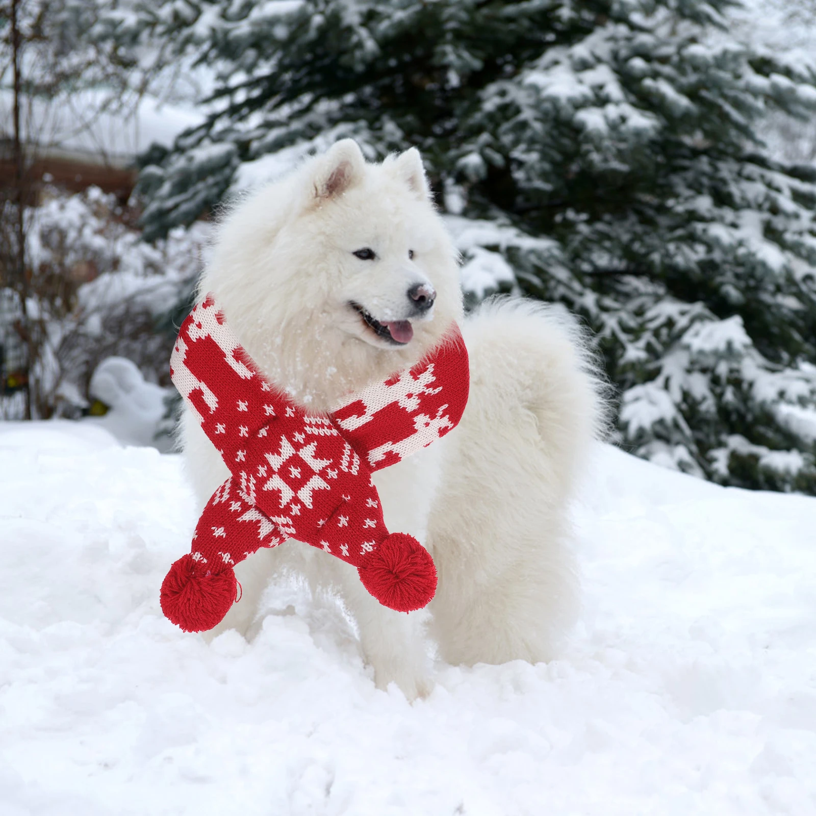 

1Set Creative Christmas Pet Hat Cartoon Scarf Set Costume Supplies Xmas Dog Accessories Pet Scarf and Hat Dog Supplies