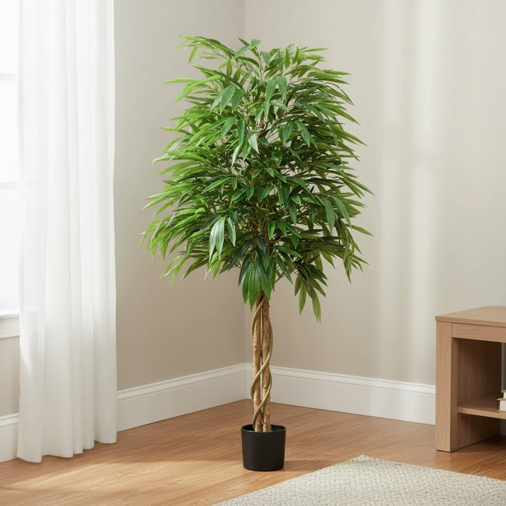 

Simulated Double-stem Bamboo,Chinese-style Courtyard Living Room Decor,floor-standing Potted Plant,indoor Large-leaf Tree